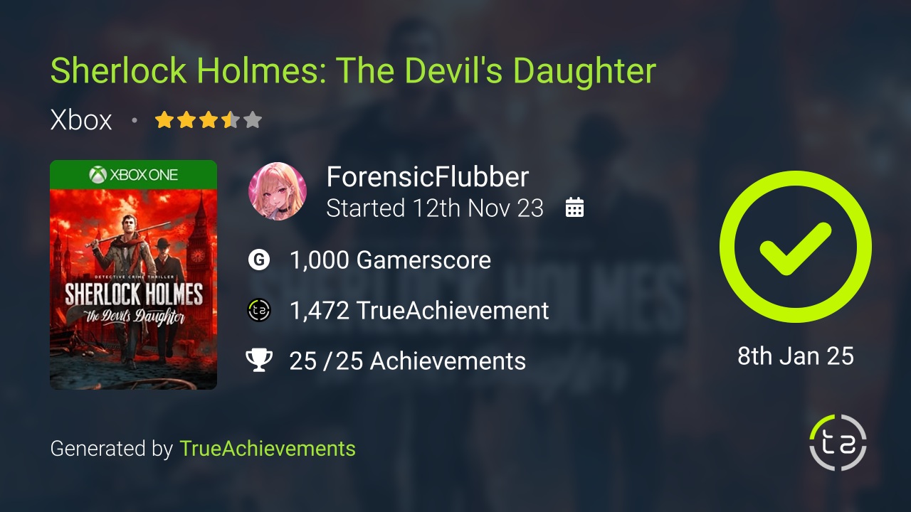 Sherlock Holmes The Devil's Daughter achievement summary